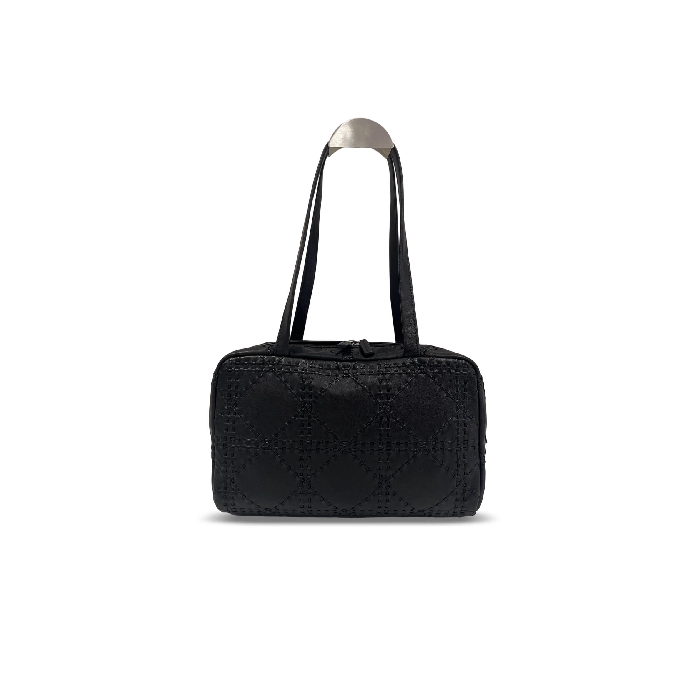 THE ROW ASTRA EMBROIDERED LEATHER BOWLING BAG (30.5*18*10cm)